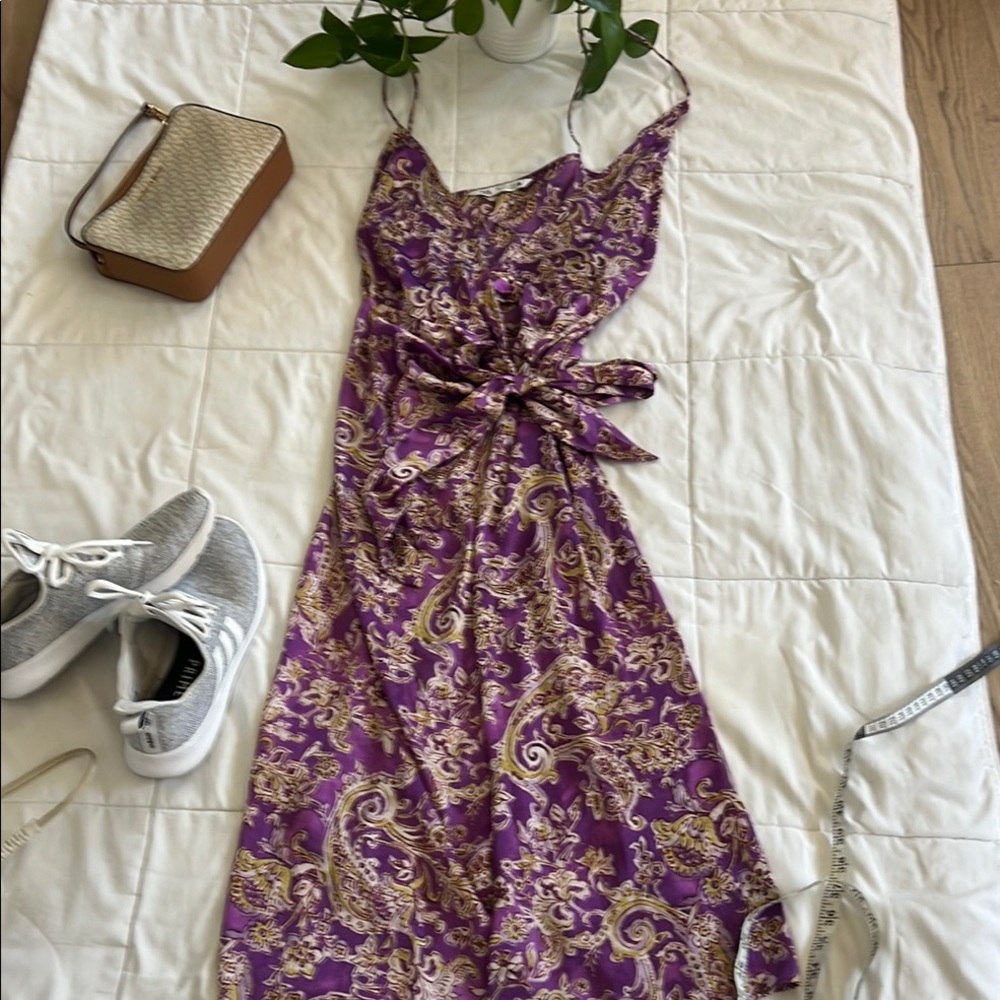 Elegant Purple Paisley Dress